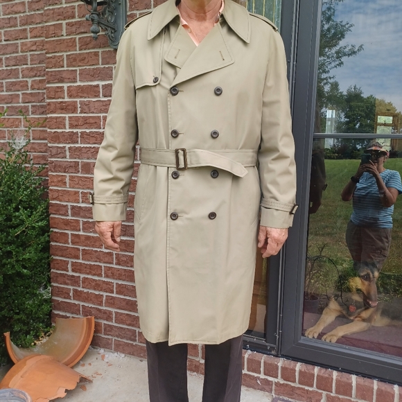 LONDON FOG VINTAGE LINED TRENCH COAT EXCELLENT 46 LONG - Picture 16 of 16